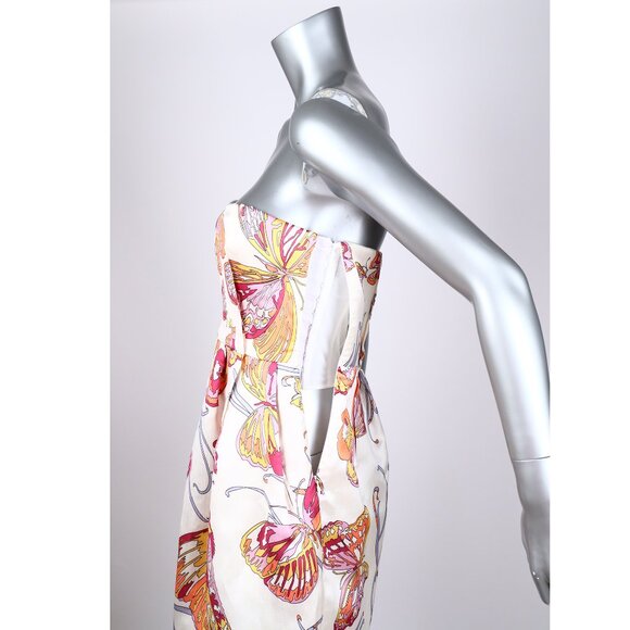 EMILIO PUCCI DRESS BUSTIER STRAPLESS MIKADO BUTTERFLY SILK  sz IT 40 US 4 - Picture 7 of 8